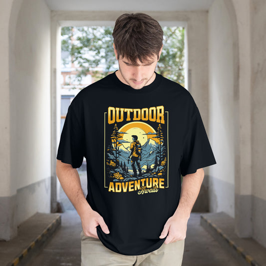 Outdoor Adventure Awaits | Men Oversized Classic T-Shirt