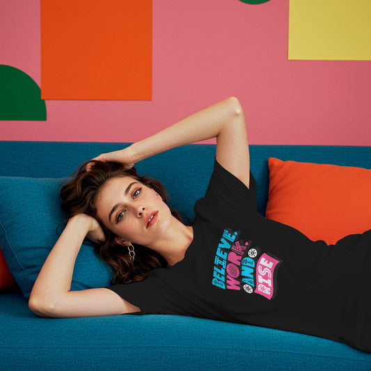 Believe Work And Rise | Women T-Shirt Dress