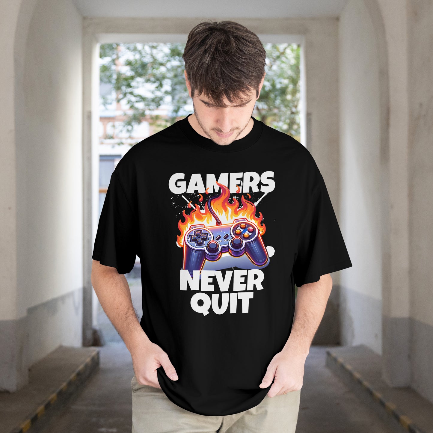 Never Quit | Men Oversized Classic T-Shirt