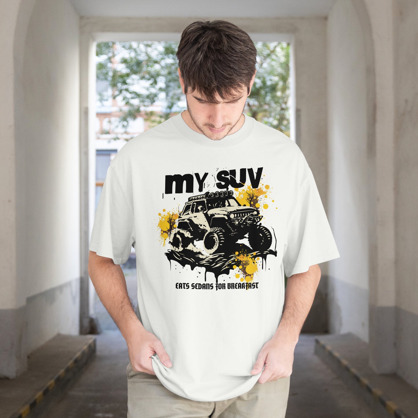 My SUV Eats Sedans For Breakfast | Men Terry Oversized Tee