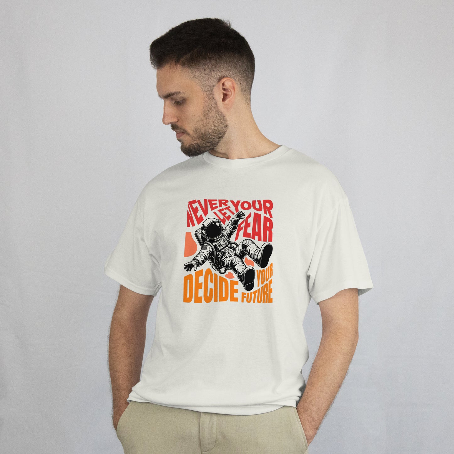 Never Let Your Fear Decide Your Future | Men Terry Oversized Tee