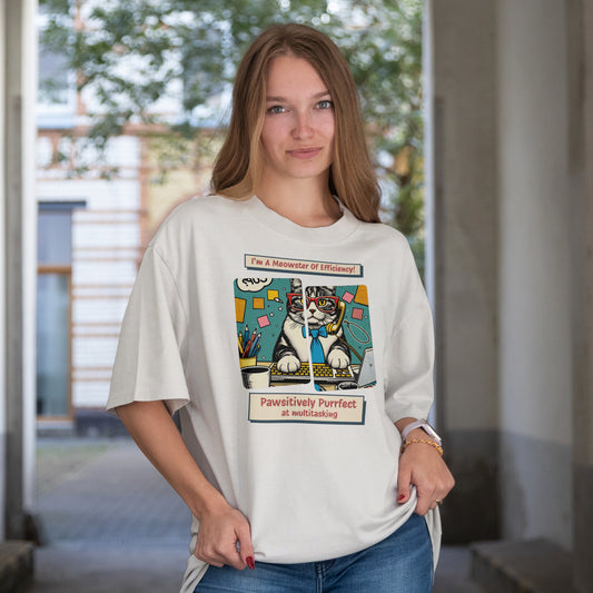 I’m A Meowster Of Efficiency | Women Oversized Standard T-Shirt