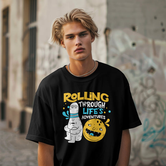 Rolling Through Life’s Adventures | Men Oversized Classic T-Shirt