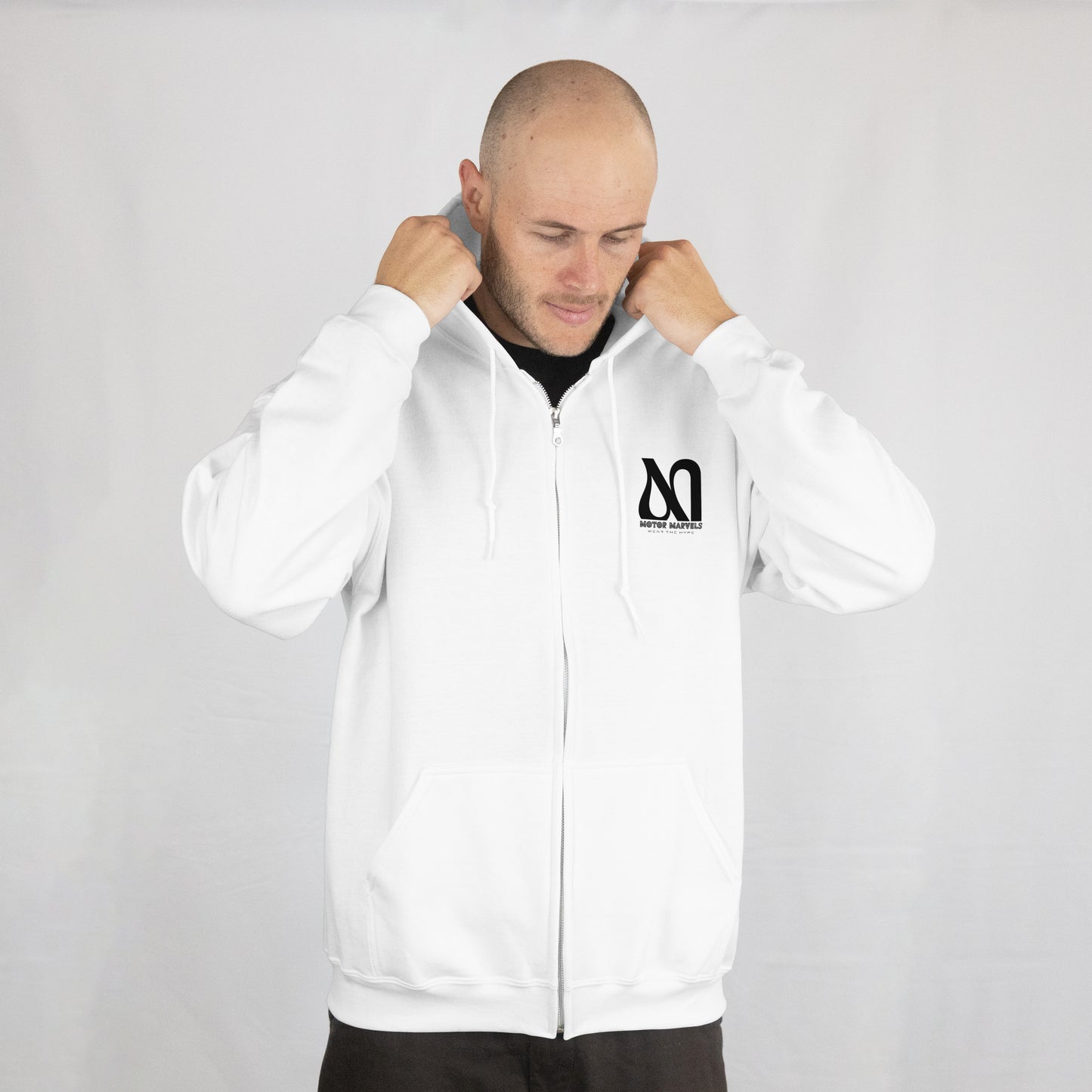 Wear The Hype | Men Zip Hoodie White
