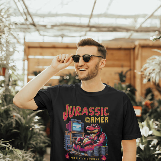 Jurassic Gamer | Men Terry Oversized Tee
