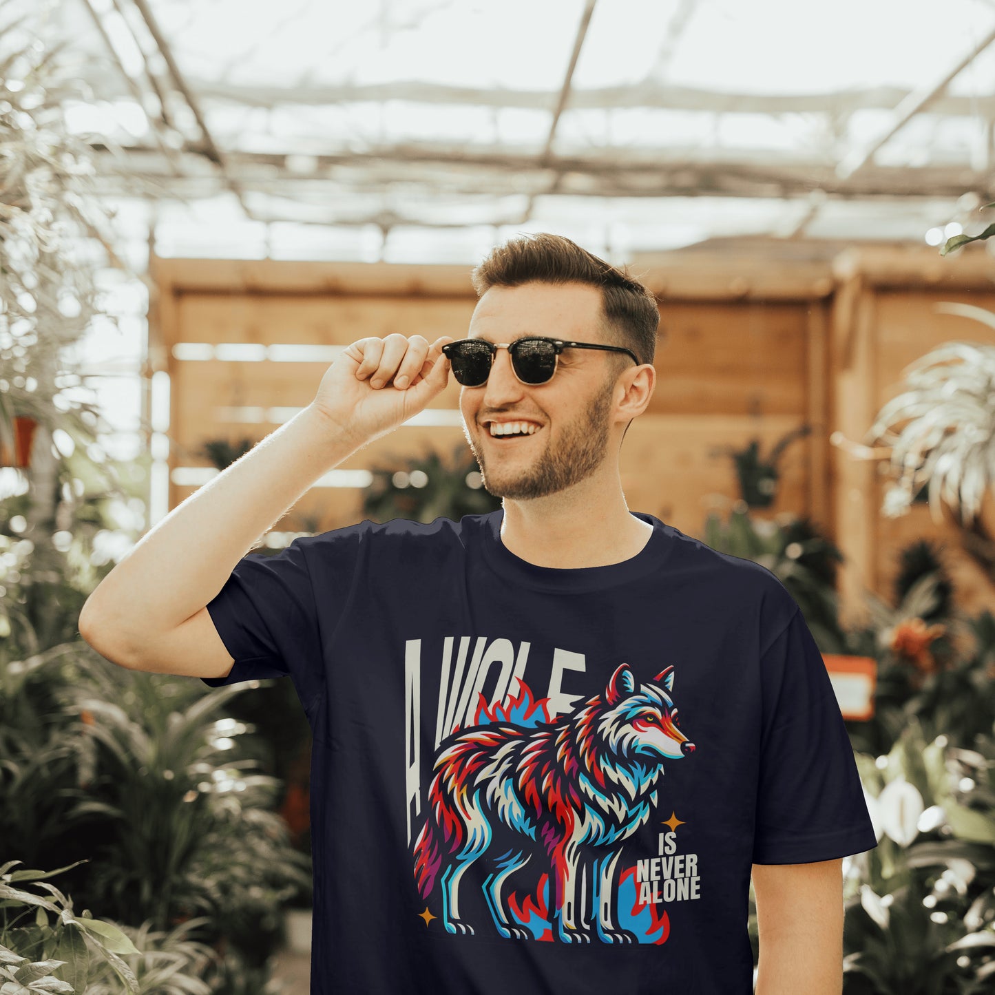 A Wolf Is Never Alone | Men Terry Oversized Tee