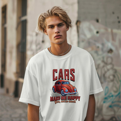 Cars Make Me Happy | Men Oversized Classic T-Shirt